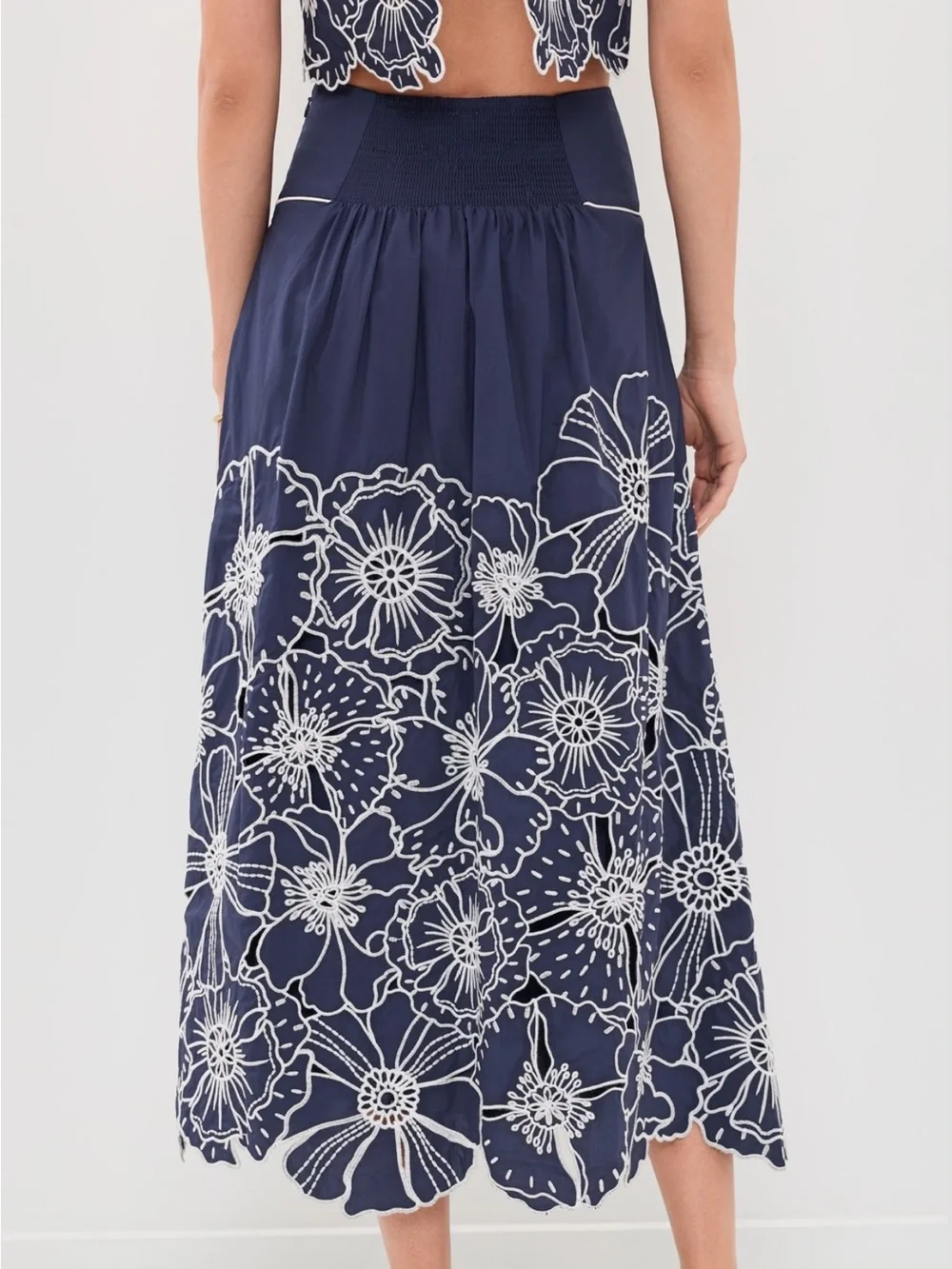 FARM Rio Flowers Richelieu Blue Skirt